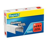 Rapid 24/8mm Super Strong Staples, Stainless Steel, 1000/Box, For 50 Sheets, Grey