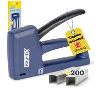 Rapid Staple Gun MT10 - Lightweight Manual Staple Gun for Upholstery Work | Includes 200 Staples,Fastens Fabrics, Leather, Paper, and Labels, Ergonomic Handle, Finewire Staples no. 53 and 13, (6-10mm)