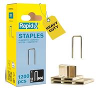 Rapid High-Performance Staples for Dense Materials, Narrow Crown No. 606, Leg Length 15mm, Staple Gun Staples, Resin-Coated Galvanised Steel, 1200 Pieces, Narrow Blister (40109528)