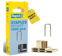 Rapid Staples, Narrow Crown No. 606, Leg Length 12mm, 1200 Pieces | High-Performance Staple Gun Staples for Dense Materials, Resin-Coated Galvanised Steel (40109527)