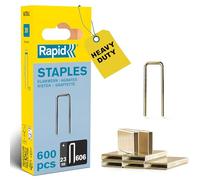 Rapid Staples, Narrow Crown No. 606, Leg Length 23mm, 600 Pieces | High-Performance Staple Gun Staples for Dense Materials, Resin-Coated Galvanised Steel (40109530)