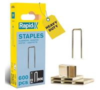 Rapid Staples, Narrow Crown No. 606, Leg Length 25mm, 600 Pieces | High-Performance Staple Gun Staples for Dense Materials, Resin-Coated Galvanised Steel (40109531)