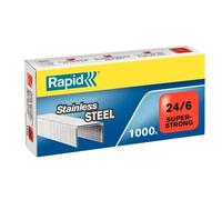 Rapid Staples 24/6 Super Strong - Stainless Steel, 6 mm Legs, Up to 30 Sheets, Box of 1000 24858100