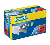 Rapid 43/8mm Super Strong Textile Staples, up to 14 Sheets, 10000 Pieces
