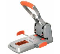 Rapid Supreme HDC150 Heavy Duty 2 Hole Punch, Punches up to 150 Sheets, Adjustable Guide Bar, Ergonomic Handle, Silver/Orange, 23000600