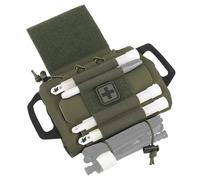 Rapid Tear-Away First Aid Kit Pack Two-Piece System Tactical IFAK Pouch Medical Pouches Emergency Survival Bag Mounted by hook & Loop (Green)