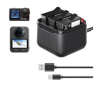 Rapid Triple Battery Charging Station for DJI Osmo 360 and for Action5 Pro, Portable Fast Charger Hub with Smart Power Management, Safety Protection for Camera Accessories
