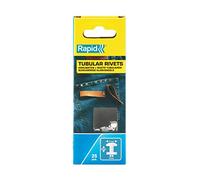 Rapid Tubular Rivets Multi-Purpose, 7 x 3 x 9 mm, 5000414 - 25 Pieces | For leather, fabrics; 7 mm head, 9 mm clamping range; silver; 25 pieces; two-part rivet