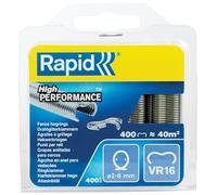 Rapid VR16 Galvanized Fence Hogrings, Suitable for 2-8 mm Netting Wire, Ideal for Securing Cages and Fencing, 400 Pieces, Blister (40108796)