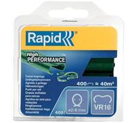 Rapid VR16 Galvanized Fence Hogrings with Green PET Coating, Suitable for 2-8 mm Netting Wire, Ideal for Securing Cages and Fencing, 400 Pieces, Blister (40108797)