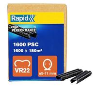 Rapid VR22 Galvanized Fence Hogrings with Black PET Coating, 1600 Pieces | Suitable for 5-11 mm Netting Wire, Ideal for Securing Cages and Fencing (40017338)
