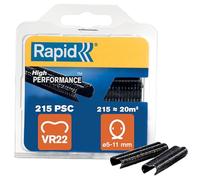 Rapid VR22 Galvanized Fence Hogrings with Black PET Coating, Suitable for 5-11 mm Netting Wire, Ideal for Securing Cages and Fencing, 215 Pieces, Blister (40108804)
