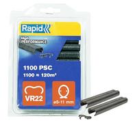Rapid VR22 Galvanized Fence Hogrings with Grey PET Coating, Suitable for 5-11 mm Netting Wire, Ideal for Securing Cages and Fencing, 1100 Pieces, Blister (5001333)