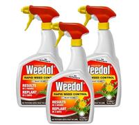Rapid Weed Control Spray | 3 x 1 litre | Ready to Use Weedol | Fast Acting Weed Killer