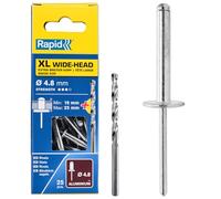 Rapid XL Rivets Including Drill Bit, Ø4.8 x 30 mm, Pack of 25, 5000668