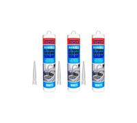 Rapide All-Purpose Flexible Silicone Sealant Cartridge White 260ml 5966 (Pack of 3)
