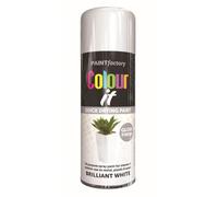 RAPIDE PF Colour It Spray Brilliant White Gloss 400ML | Quick Drying High Performance Spray Paint | Multi-Surface Use on Metal, Plastic & Wood | Interior & Exterior Application