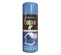 RAPIDE PF COLOUR IT Spray Paint Gloss Beautiful Blue 250ml - Quick Drying Gloss Finish for Metal, Plastic, and Wood - Interior & Exterior Use