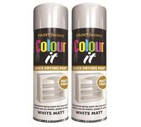 RAPIDE PF COLOUR IT Spray Paint Matt White 250ml | Paint Factory Colour It - Quick Drying Matt Finish for Metal, Plastic, and Wood | Interior & Exterior Use (2)