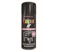 RAPIDE PF COLOUR IT Spray Paint Satin Black 250ml | Paint Factory Colour It Spray Paint | Quick Drying Satin Finish for Metal, Plastic, and Wood | Interior & Exterior Use (1)