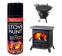 RAPIDE PF High Temp Stove Spray Paint Black Matt Wood Burners Stoves & BBQ 400ML