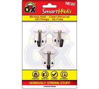 Rapide Products Strong As an Ox Smart Hooks Self Adhesive Kitchen Utensil Hooks Pack of 3,Multi-Colour,HE333P
