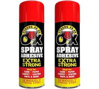 Rapide Spray Adhesive Extra Strong Pack 2 (500ml Each) - Spray Glue Adhesive for Card, Paper, Carpet, Tiles, Leather, Vinyl, and More