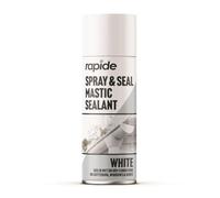 RAPIDE Spray & Seal Mastic Sealant - 400ml - Flexible Waterproof Coating for Sealing Roofs, Gutters, Pipes & Outdoor Surfaces (White - 3183, 400ml)