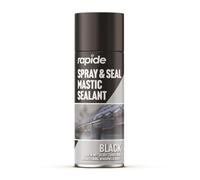 RAPIDE Spray & Seal Mastic Sealant - 400ml - Flexible Waterproof Coating for Sealing Roofs, Gutters, Pipes & Outdoor Surfaces (Black - 3182, 400ml)