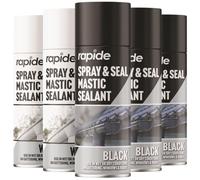 Rapide Spray & Seal Mastic Sealant 400ml - Flexible Waterproof Sealant Spray for Cracks, Leaks & Repairs - Heavy Duty Protective Coating for Roofs, Gutters, Pipes Surfaces (Black - 3182, 400ml)