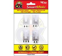 Rapide Strong As An Ox Self Adhesive Damage Free White Square Hooks