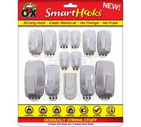 Rapide Strong as an Ox Smart Hooks Self Adhesive Strong Hold Set of 12 Hooks with Strips