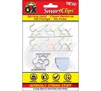 Rapide Strong as an Ox SmartClips Self Adhesive Clips & Strips, Pack of 8 for Tidying up Cables and Wires, Hanging Decorations