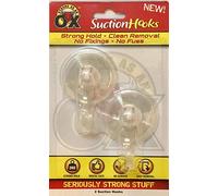 Rapide Strong as an Ox Suction Hooks Large Kitchen Bathroom Wall Tile Storage Hooks - 2 Pack