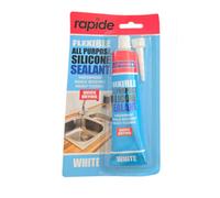 Rapide White Flexible All Purpose Silicone Sealant Quick Drying Squeeze Tube 80G