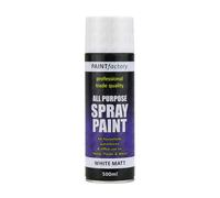 Rapide White Matt Spray Paint 400ml All-Purpose - Fast-Drying, Matt Finish, 0.8m2 Coverage (2m2/L) 1736PR