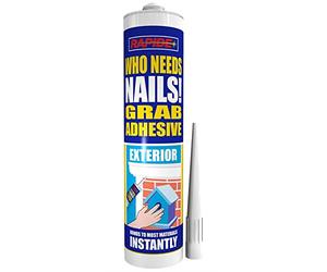 Rapide Who Needs Nails Exterior High Strength Adhesive, Clear, 250ml, Wood, Metal, Ceramics, Brick, Concrete, Cork, uPVC, Compact, 1.9 pounds, 1.18 x 9.06 x 1.18 inches, Wall, Floor