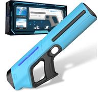 Rapidjet Pro - Electric Pulse Water Gun, Authentic Rapidjet Pro Fully Automatic Large Capacity Electric Water Gun, Automatic One-Button Refill, 7 Kinds of LED, 1000ml Tank, 10m Range (Blue-S)