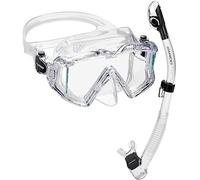 Rapido Boutique Collection Three Lens Panoramic Snorkel Mask with Superior Dry Snorkel Set, Anti-Fog Snorkel Mask Set