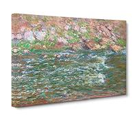 Rapids On The Petite Creuse By Claude Monet Canvas Print for Living Room Bedroom Home Office Décor, Wall Art Picture Ready to Hang, 30 x 20 Inch (76 x 50 cm)