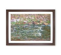 Rapids On The Petite Creuse by Claude Monet Framed Print | A2 Walnut Framed Wall Art | Ready to Hang | Modern Historical Picture | Living Room Bedroom Lounge Office