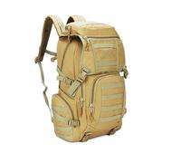 RAPIDSKY Military Tactical Backpack Hiking Waterproof Backpack Large Military Bag 3 Day Attack Pack Molle Bag Canvas Backpack, Camel-50l, L