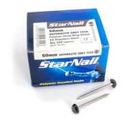 Rapierstar StarNail Polymer Headed Nails Ring-Shanked - 50mm, Anth Grey