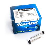 Rapierstar StarNail Polymer Plastic Headed Nails Ring-Shanked - 50mm, Black
