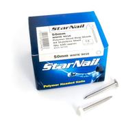 Rapierstar StarNail Polymer Plastic Headed Nails Ring-Shanked - 50mm, White