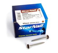 Rapierstar StarNail Polymer Plastic Headed Nails Ring-Shanked - 65mm, Brown