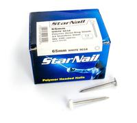 Rapierstar StarNail Polymer Plastic Headed Nails Ring-Shanked - 65mm, White