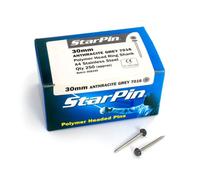 Rapierstar Starpin Polymer Headed Pins - 30mm, Anthracite Grey