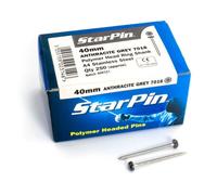 Rapierstar Starpin Polymer Headed Pins - 40mm, Anthracite Grey