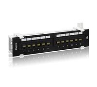 Rapink 12 Port Cat6 10G Support Network Patch Panel, UTP 10-Inch Wallmount 1U Ethernet Patch Panel Punch Down Block for Cat6, Cat5e, Cat5 Cabling